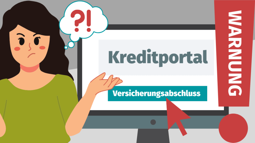 Grafik zu untergeschobenen Versicherungen: Eine Frau schaut verärgert